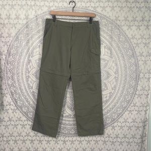 Columbia PFG Omni-Shade Zip Off Cargo Pants Shorts Green Nylon XL